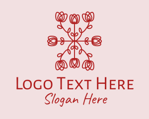 Red Rose Pattern logo design