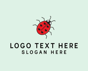Ladybug Heart Insect logo