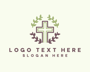 Christian Cross Wreath  logo