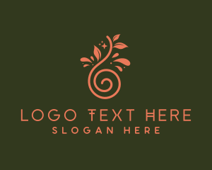 Leaf Swirl Droplet logo