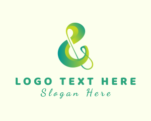 Green Ampersand Lettering logo