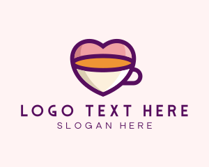 Coffee Cup Love Heart logo