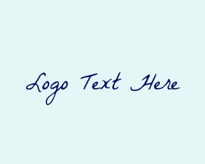 Blue Handwriting Cursive logo
