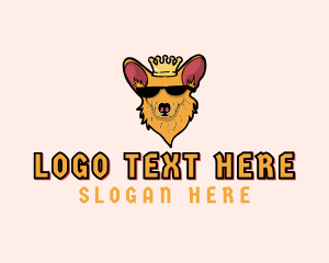 Crown Corgi Dog logo