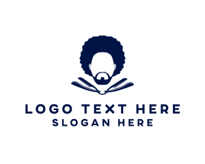 Afro Man Moustache logo