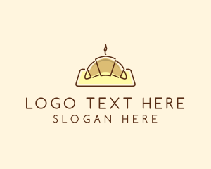 Minimalist Hot Croissant logo