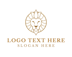 Golden Elegant Lion logo