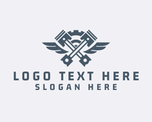 Gray Cog Piston Wings logo