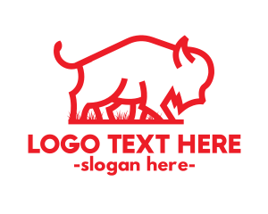 Red Cattle Outline logo