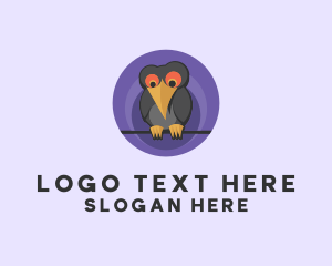 Cartoon Crow Bird  logo