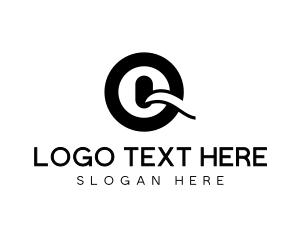 Minimalist Simple Swoosh Letter Q logo