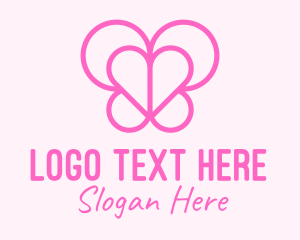 Pink Butterfly Heart logo