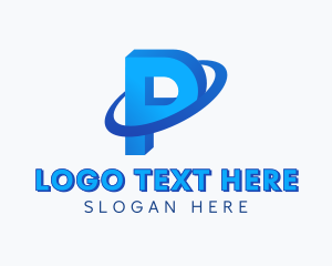 Orbit 3D Letter P Logo