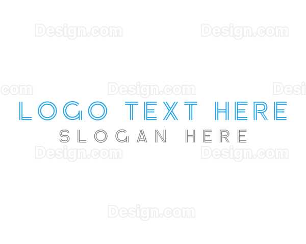 Modern Lined Font Text Logo