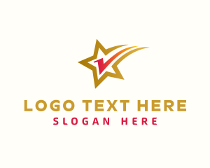 Shooting Star Letter V logo