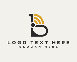 Communication Signal Network Letter B logo
