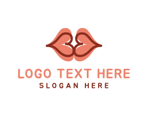 Hearts Lips Kiss logo