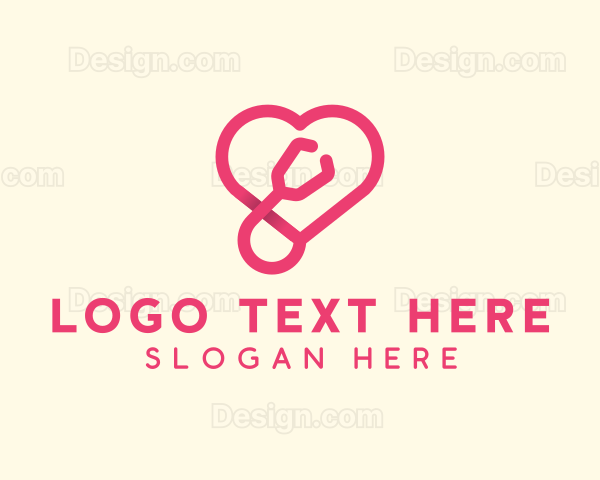 Pink Heart Stethoscope Logo