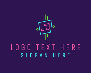 Neon Musical Notes logo