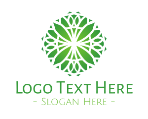 Green Gradient Flower logo