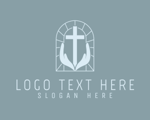 Religious Worship Cross logo