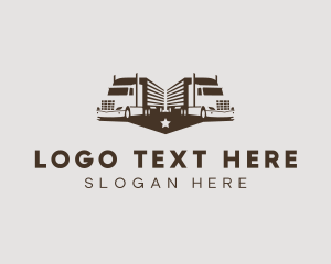 Hipster Trailer Truck Transport logo