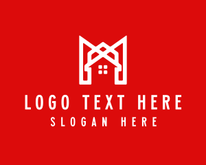 Modern Red Ribbon House logo