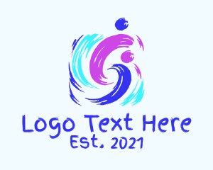 Colorful Artsy Brushstroke logo