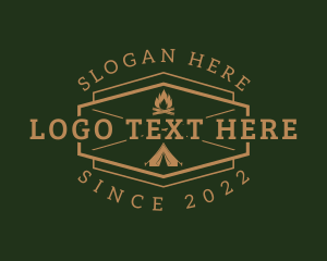 Hipster Bonfire Camping logo