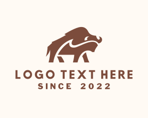 Wild Bison Animal logo