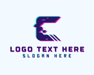 Animation Creative Glitch Letter C logo