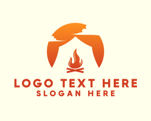 Sunset Camping Bonfire logo
