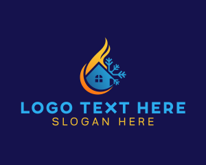 House Cooling Heating Hvac logo