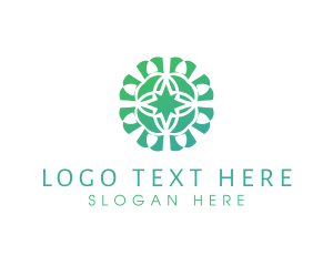 Green Star Flower Pattern logo