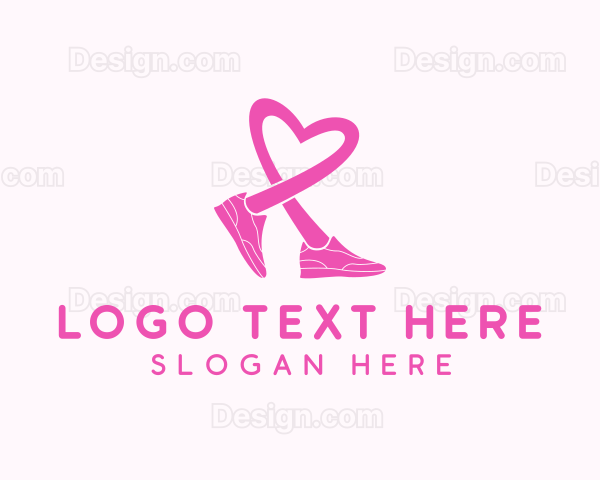 Pink Heart Sneaker Logo