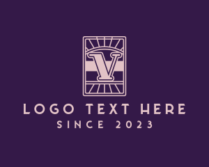 Retro Sunshine Letter V logo
