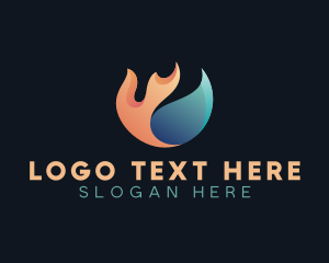 Flame Water Droplet logo