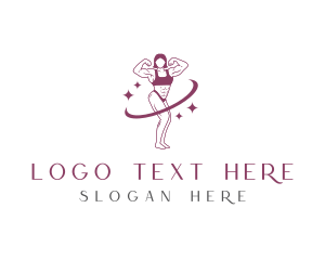 Muscle Woman Bodybuilder logo