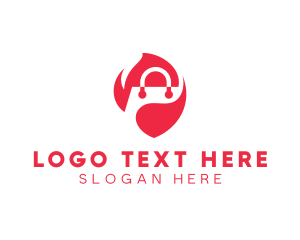 Flaming Shopping Bag logo