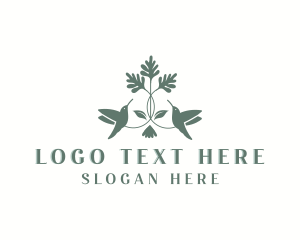 Creative Hummingbird Leaf logo
