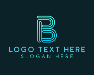 Gradient Line Letter B logo