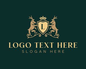 Upscale Deer Heraldry logo