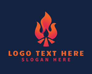 Hot Bonfire Flame logo