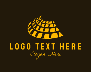Gold Rome Colosseum logo