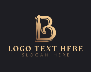 Golden Luxury Letter B logo