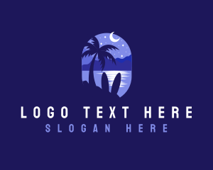Beach Tropical Island Night logo