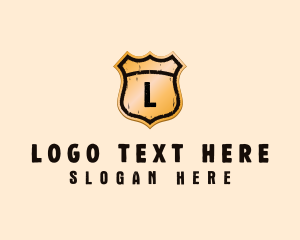 Grunge Shield Signage logo