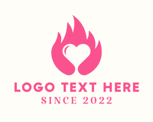 Flaming Romantic Heart  logo