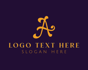 Blue Cursive A logo