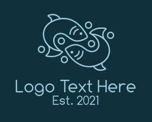 Monoline Pisces Fish logo